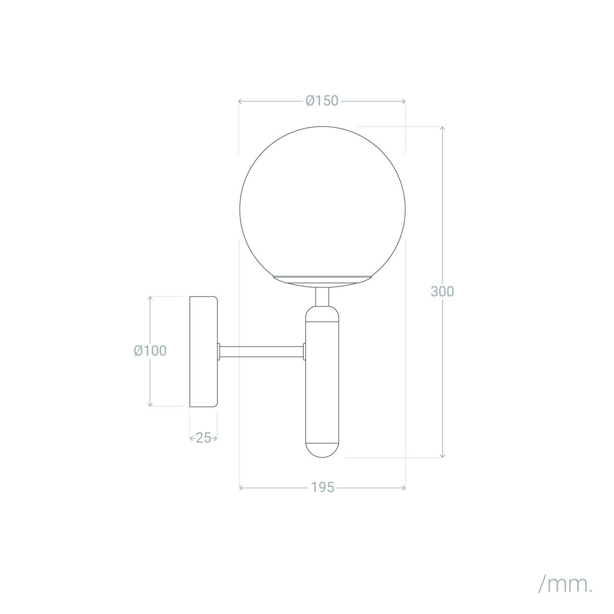 Lámpara de Pared Aluminio y Cristal Oto