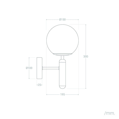 Lámpara de Pared Aluminio y Cristal Oto