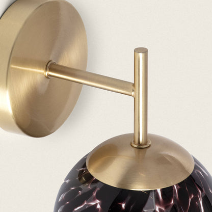 Lámpara de Pared Metal y Cristal Pardo