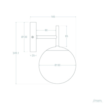Lámpara de Pared Metal y Cristal Pardo
