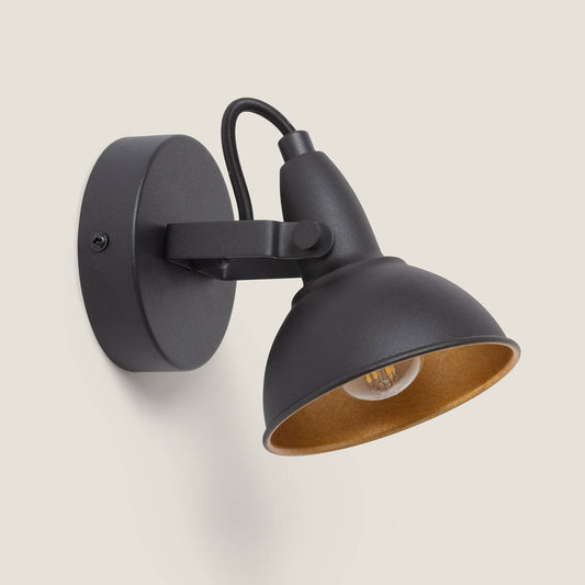 Lámpara de Pared Orientable Metal 1 Foco Emer Negro