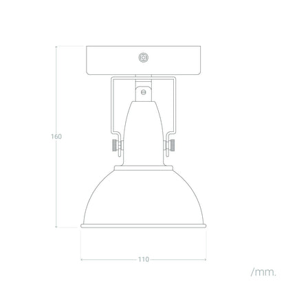 Lámpara de Pared Orientable Metal 1 Foco Emer Negro