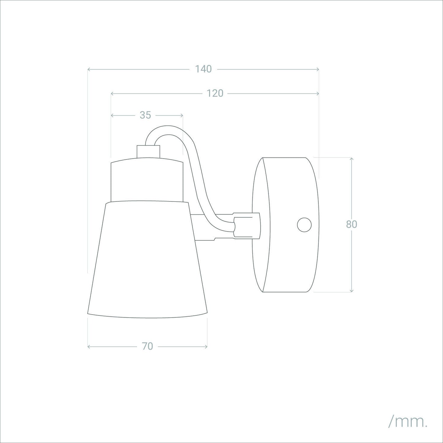 Lámpara de Pared Orientable Metal y Madera 1 Foco Mara