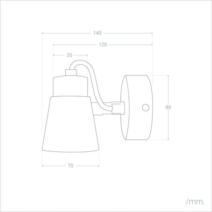 Lámpara de Pared Orientable Metal y Madera 1 Foco Mara