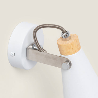 Lámpara de Pared Orientable Metal y Madera 1 Foco Mara