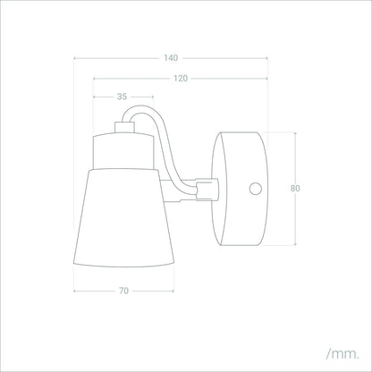 Lámpara de Pared Orientable Metal y Madera 1 Foco Mara
