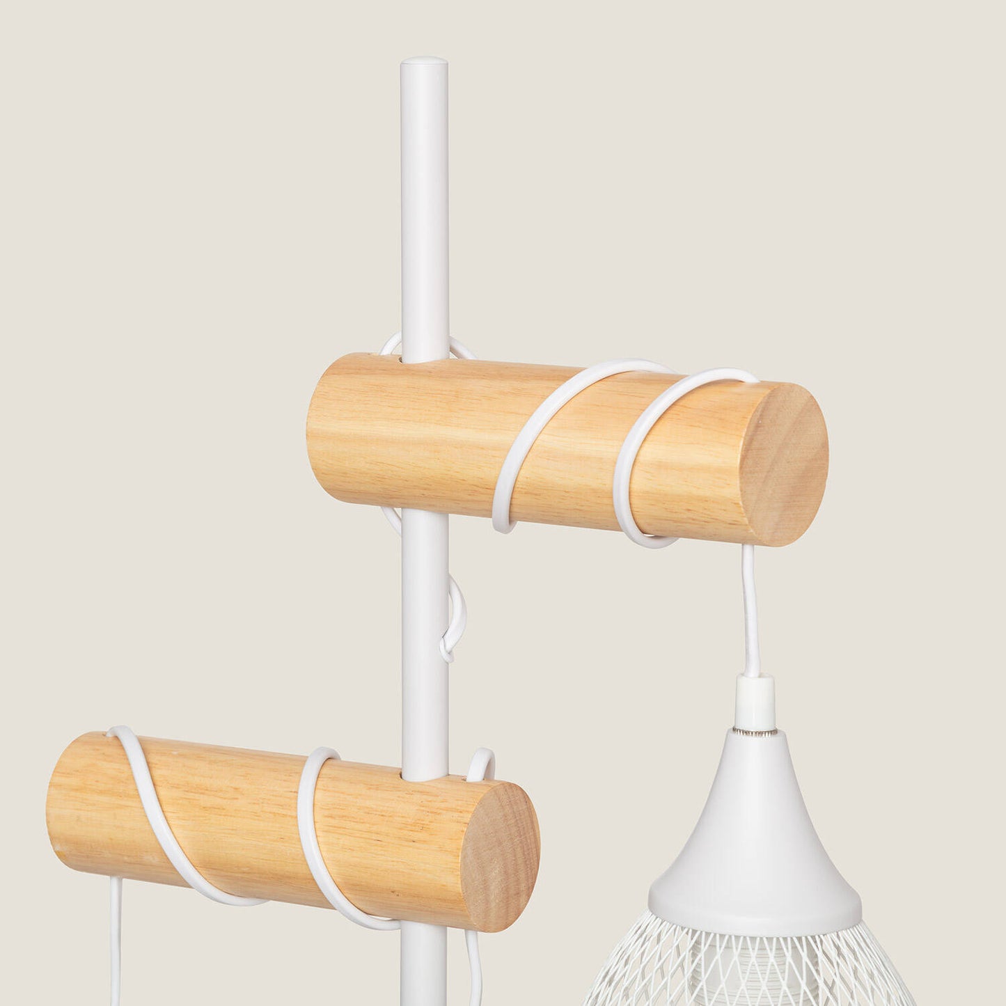Lámpara de Pie Aluminio y Madera Monah