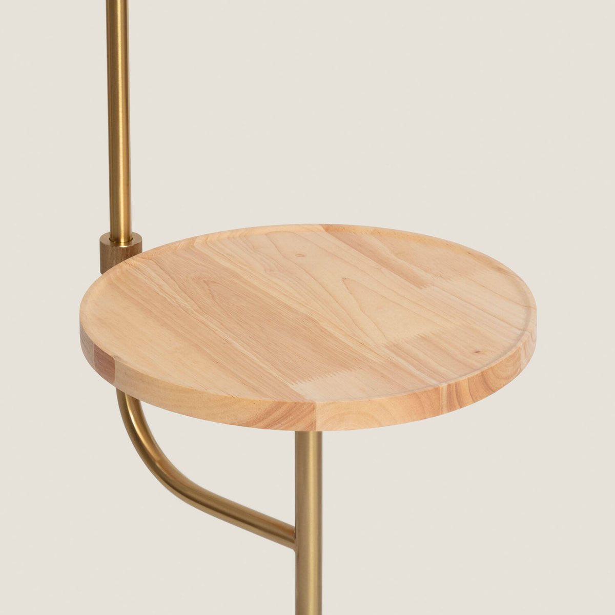 Lámpara de Pie con Mesa Auxiliar de Mármol y Madera Nolia