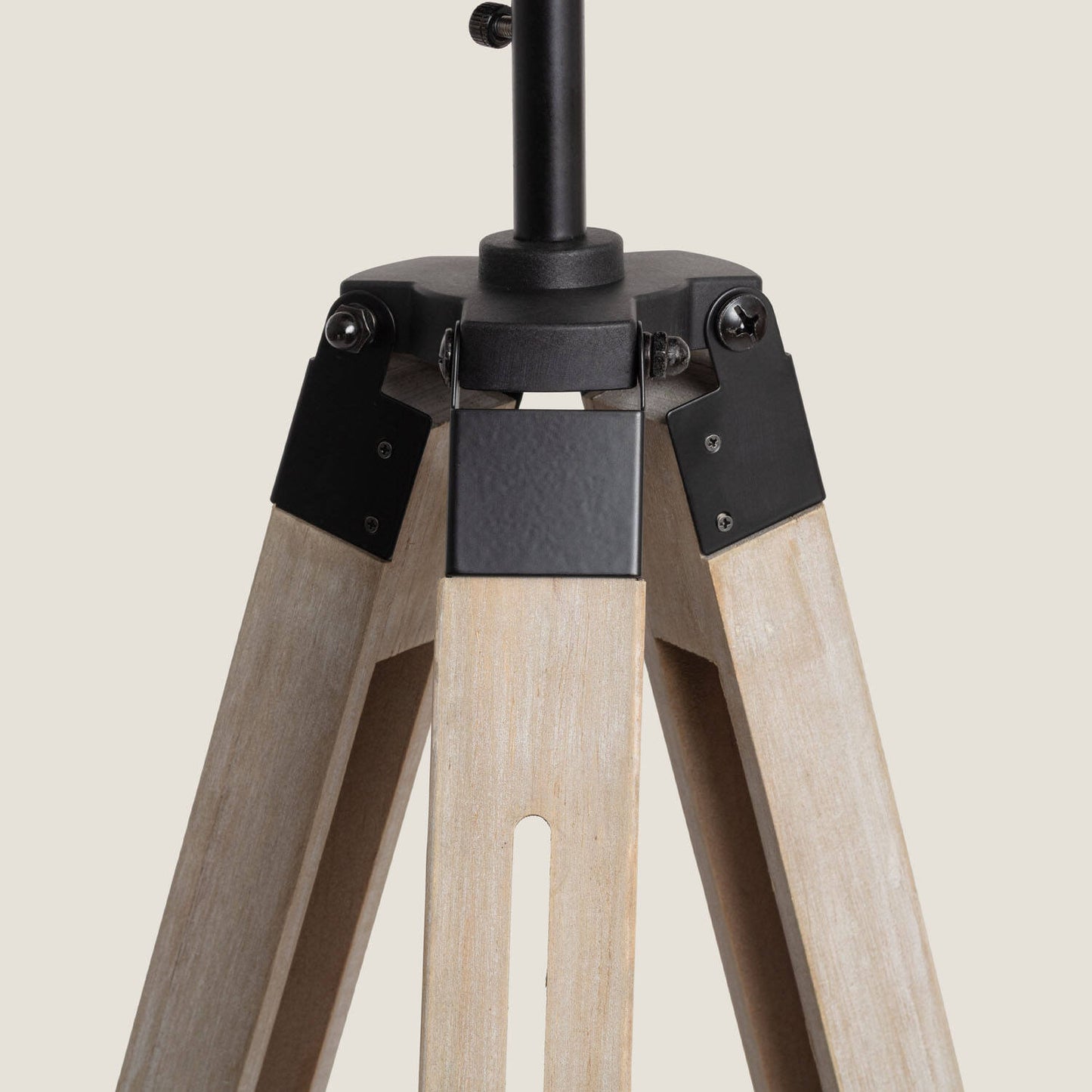 Lámpara de Pie de Madera y Metal Boes