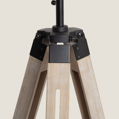 Lámpara de Pie de Madera y Metal Boes
