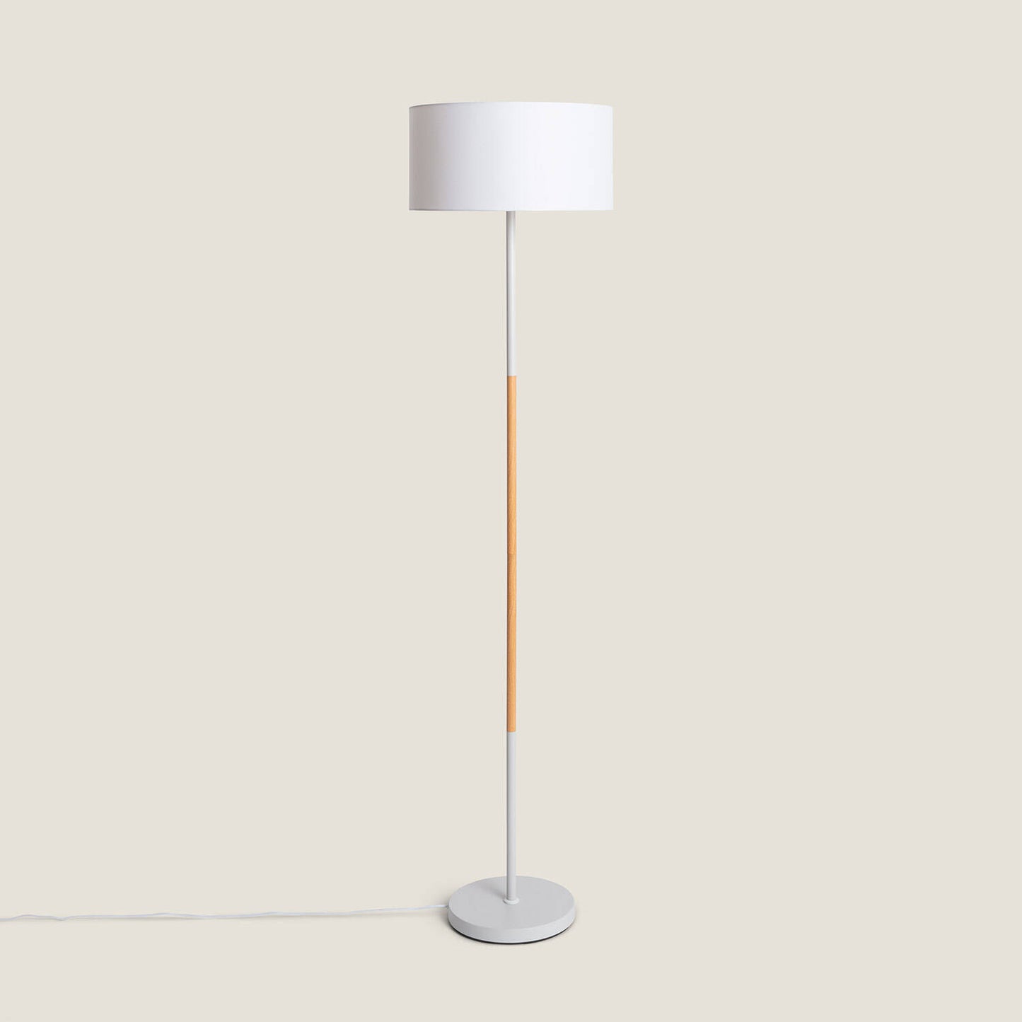 Lámpara de Pie de Metal y Madera Wifi con Regulador Silinda