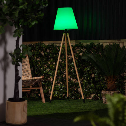 Lámpara de Pie Exterior de Metal LED RGB Solar con Batería USB Recargable Kefre