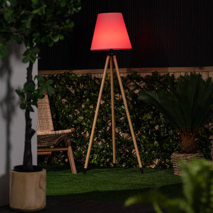 Lámpara de Pie Exterior de Metal LED RGB Solar con Batería USB Recargable Kefre