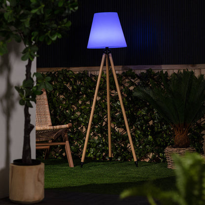 Lámpara de Pie Exterior de Metal LED RGB Solar con Batería USB Recargable Kefre