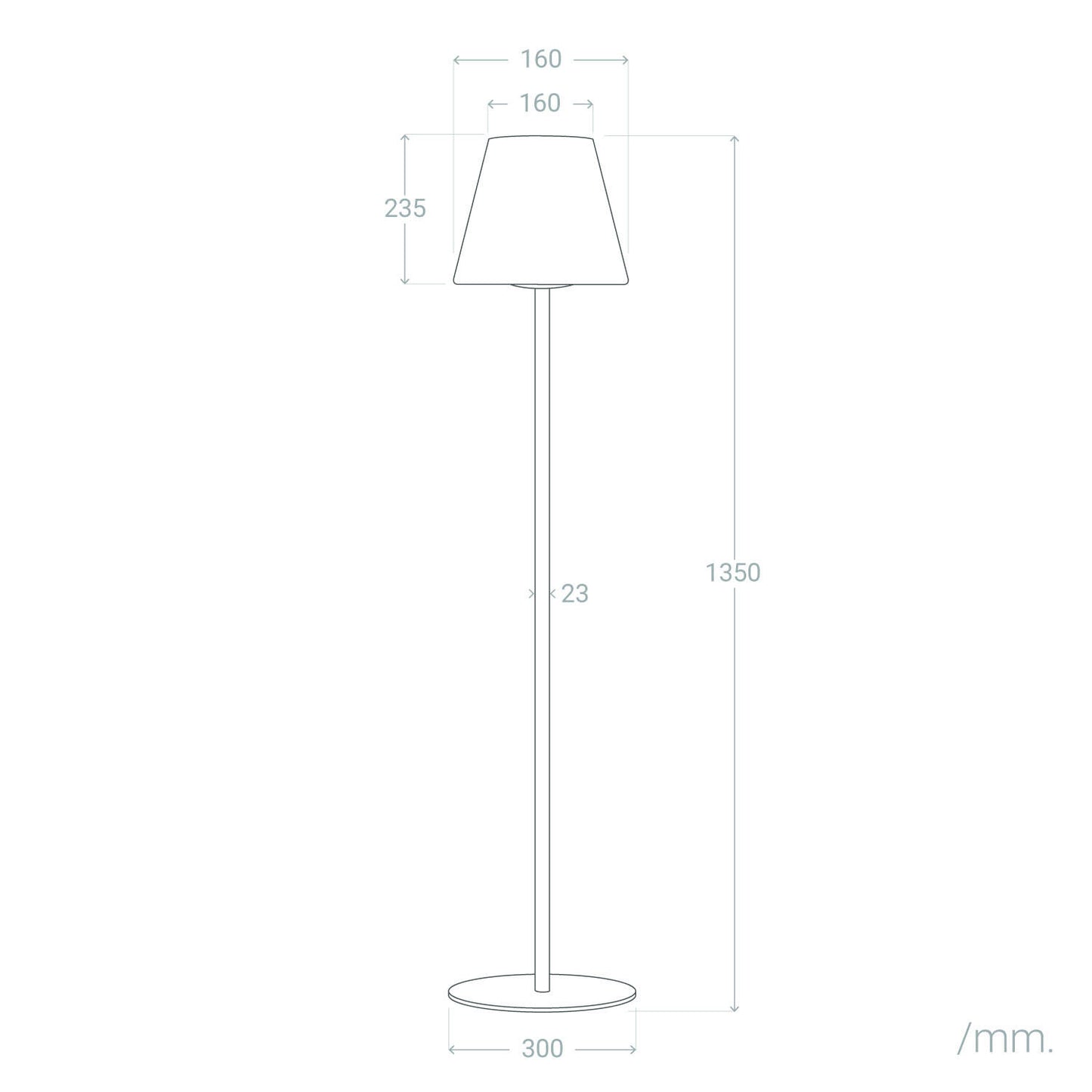 Lámpara de Pie Exterior de Metal LED Solar Larso