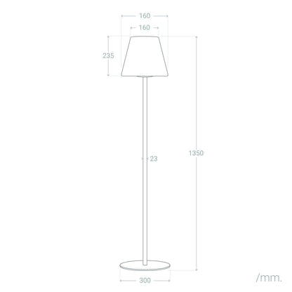 Lámpara de Pie Exterior de Metal LED Solar Larso