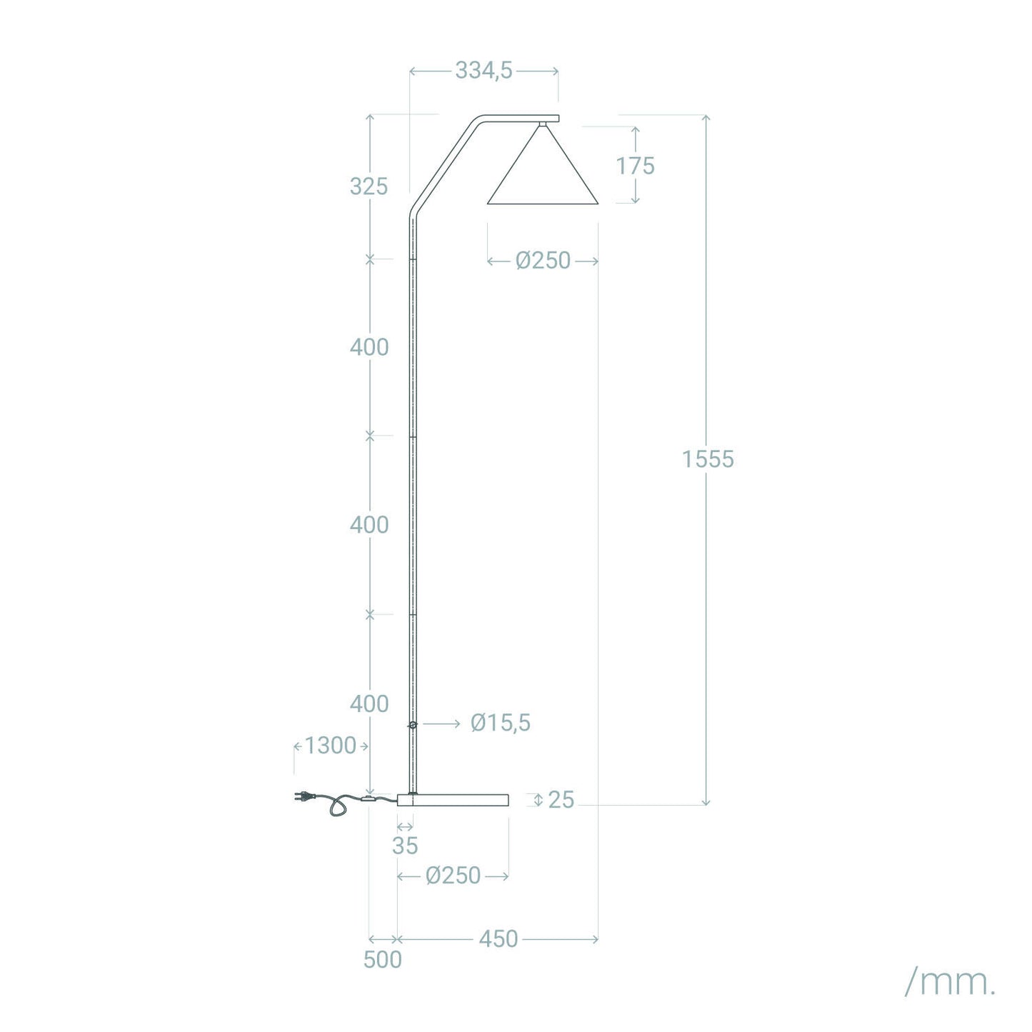 Lámpara de Pie LED 8W Metal Elise