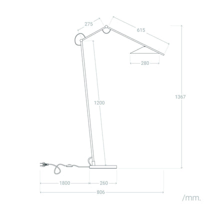 Lámpara de Pie LED 8W Metal Evian