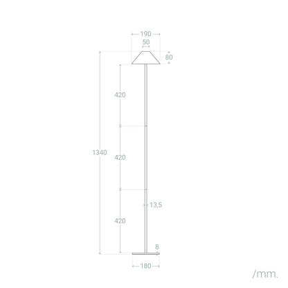 Lámpara de Pie LED Portátil para Exterior con Batería USB Recargable Metal Kivuli