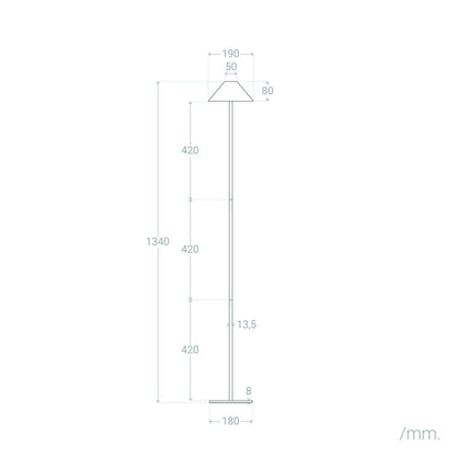 Lámpara de Pie LED Portátil para Exterior con Batería USB Recargable Metal Kivuli