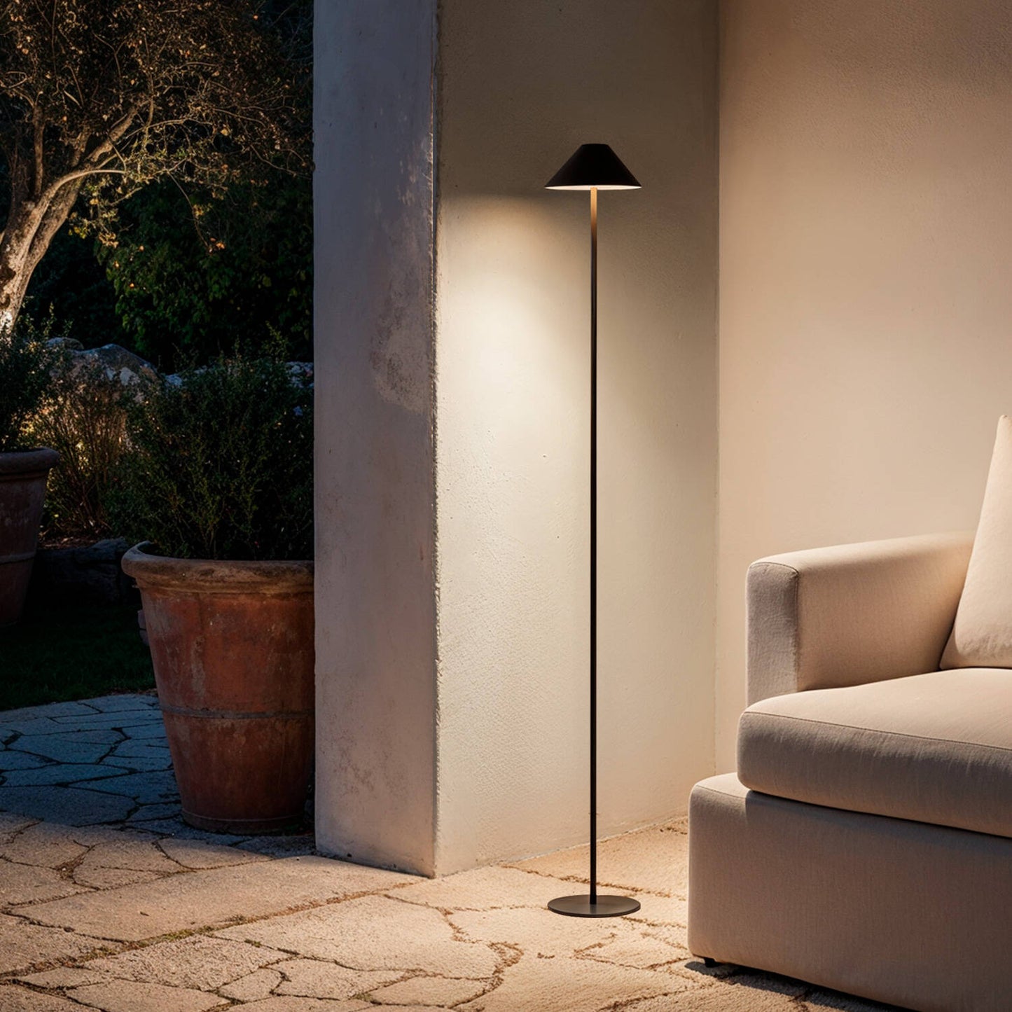 Lámpara de Pie LED Portátil para Exterior con Batería USB Recargable Metal Kivuli