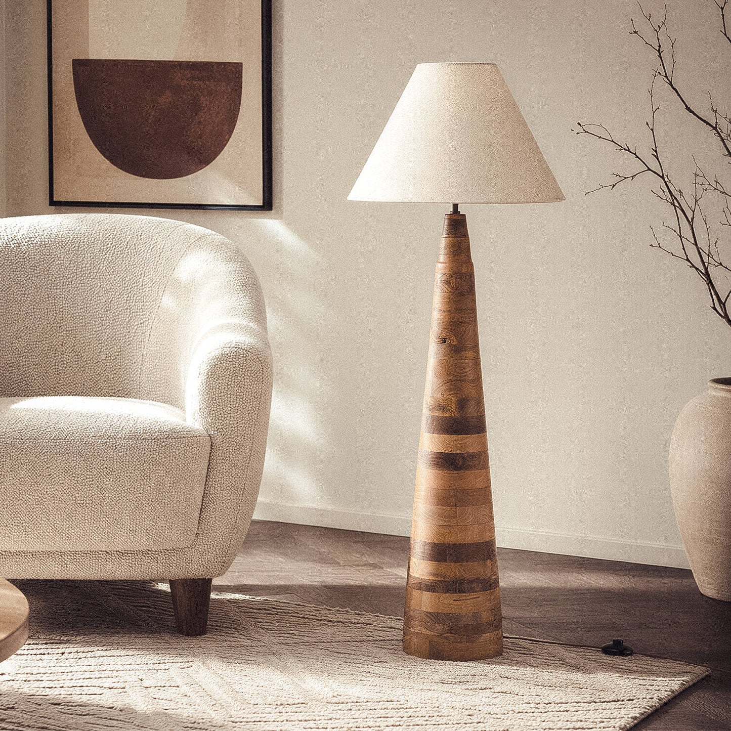 Lámpara de Pie Madera Zeil Rajesh ILUZZIA