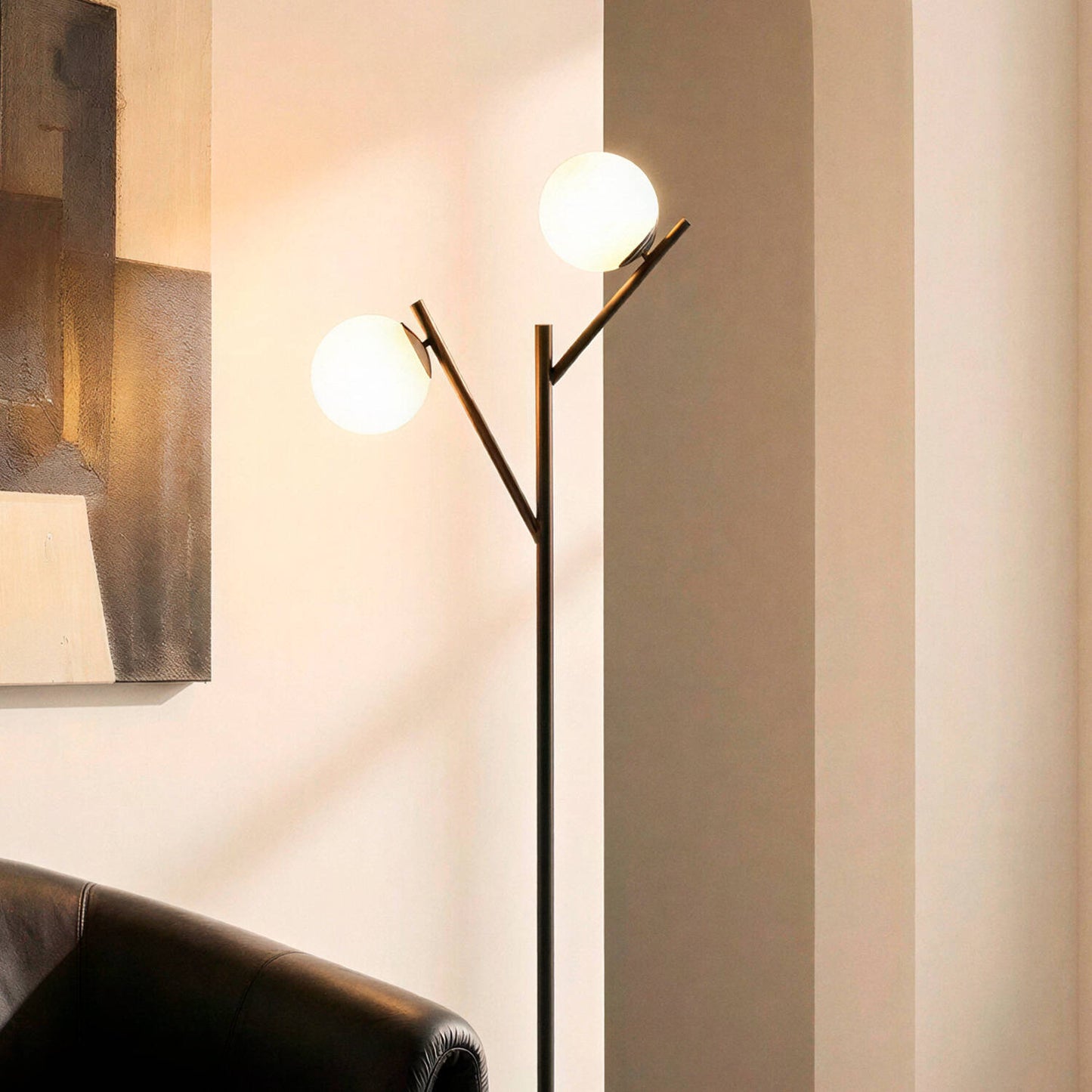 Lámpara de Pie Metal y Cristal Balts
