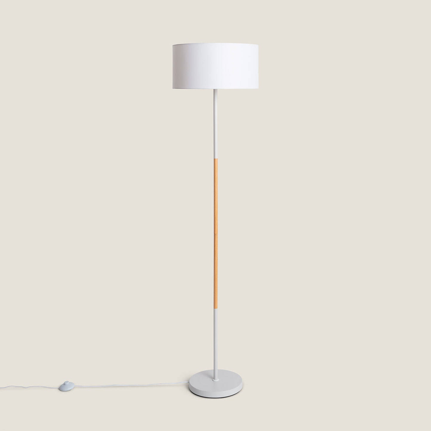 Lámpara de Pie Metal y Madera Silinda