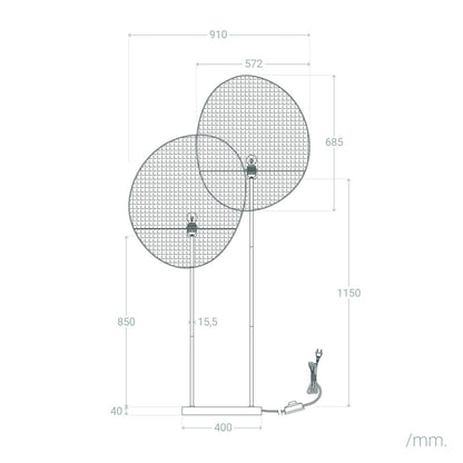 Lámpara de Pie Metal y Tela Elliptica