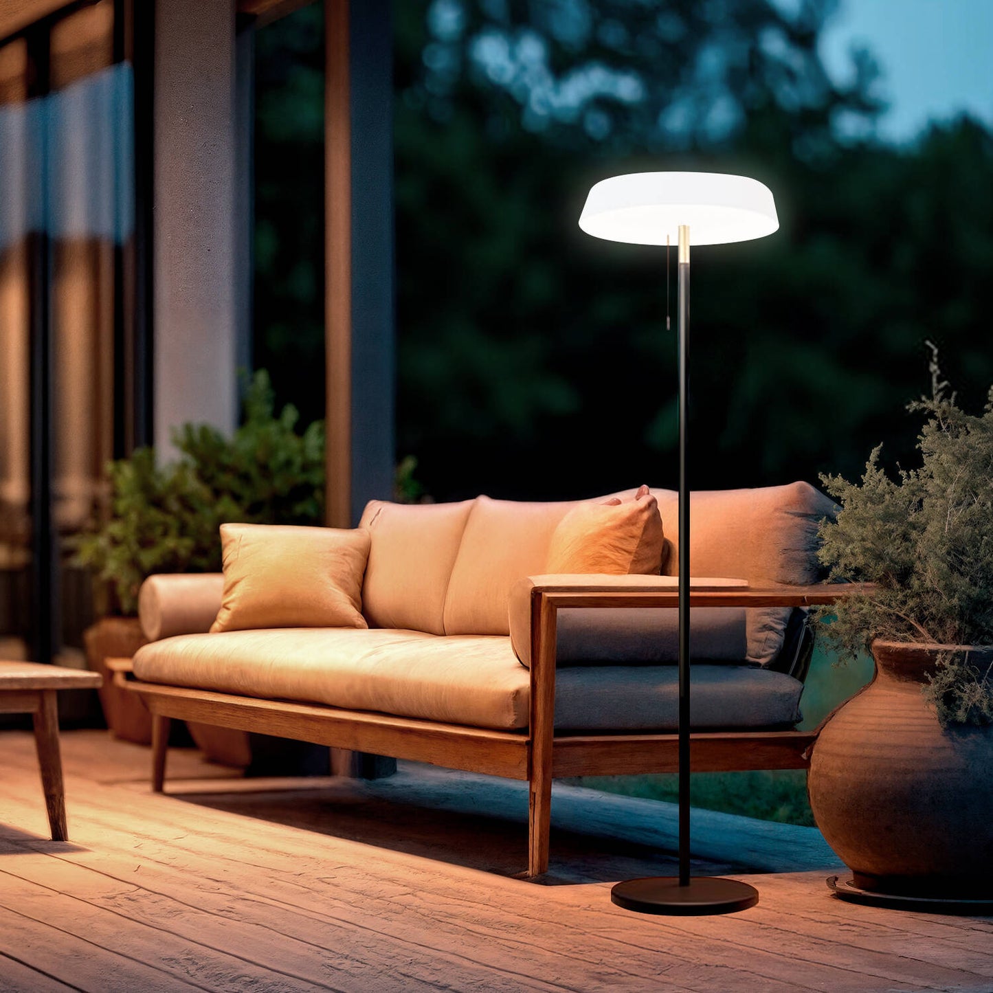 Lámpara de Pie Solar Exterior LED 2.6W Metal Aldana