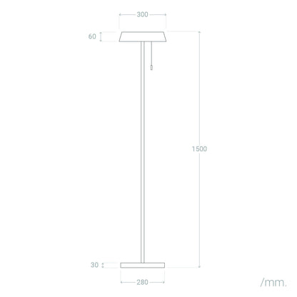 Lámpara de Pie Solar Exterior LED 2.6W Metal Aldana