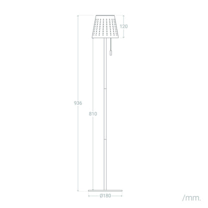 Lámpara de Pie Solar Exterior LED 3W Metal Banate