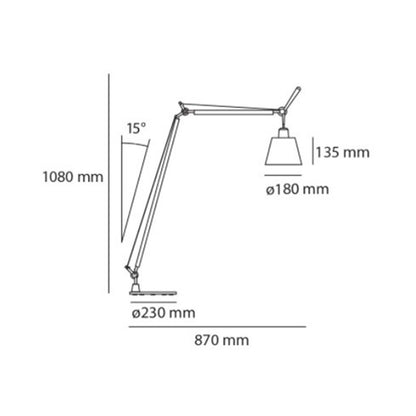 Lámpara de Pie Tolomeo Basculante Lectura ARTEMIDE