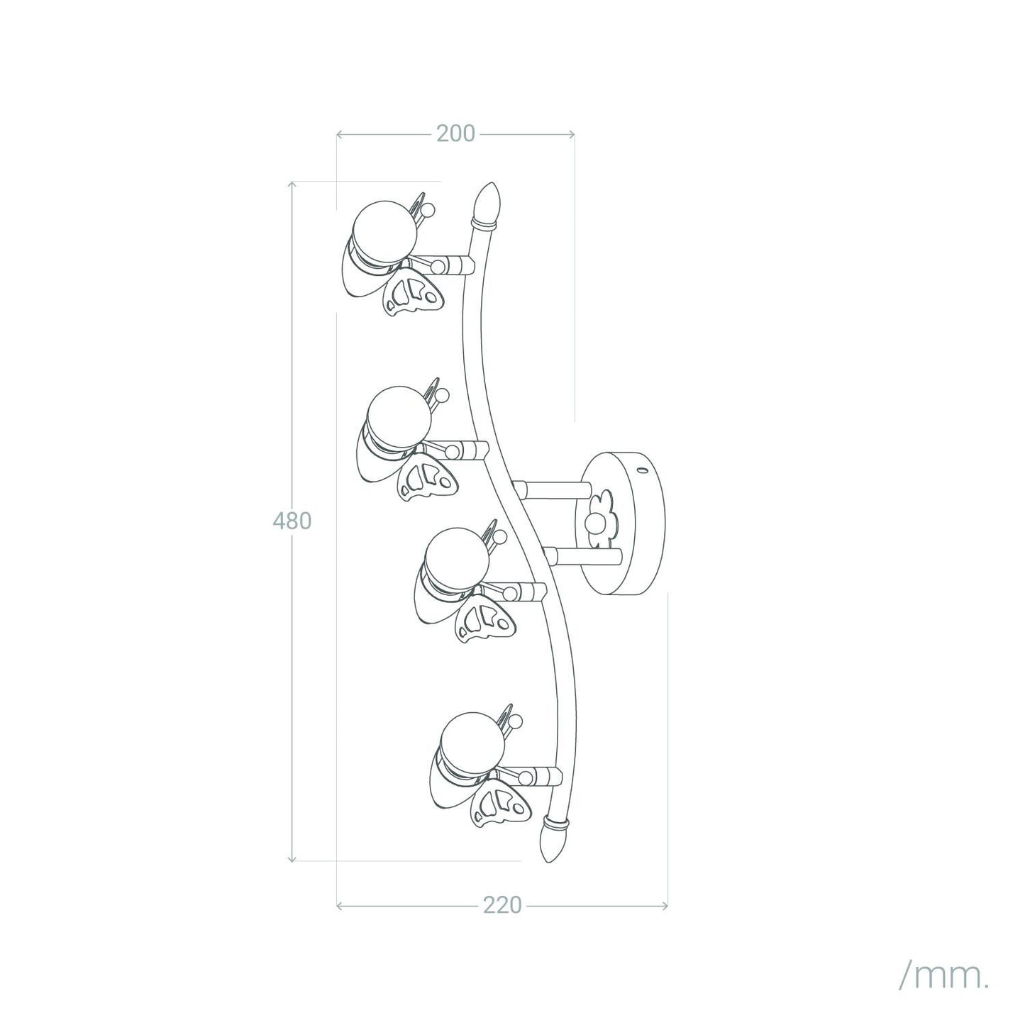 Lámpara de Techo Infantil Metal Papilio