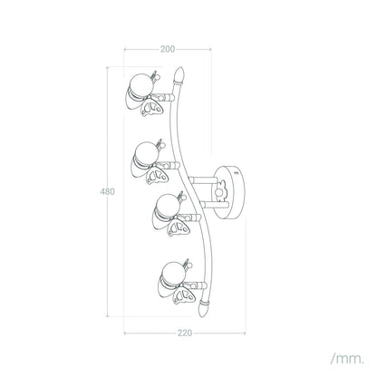 Lámpara de Techo Infantil Metal Papilio