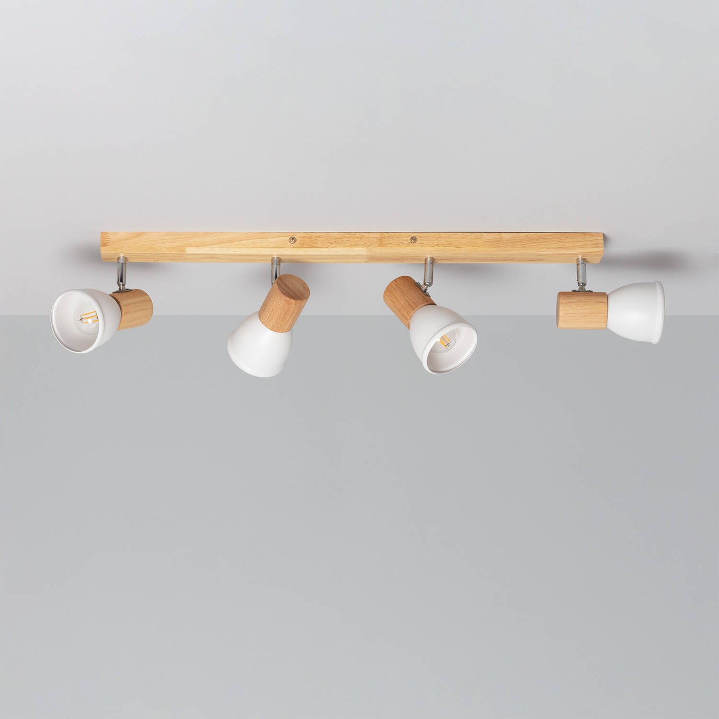 Lámpara de Techo Madera y Metal 4 Focos Tautau