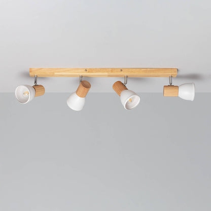 Lámpara de Techo Madera y Metal 4 Focos Tautau