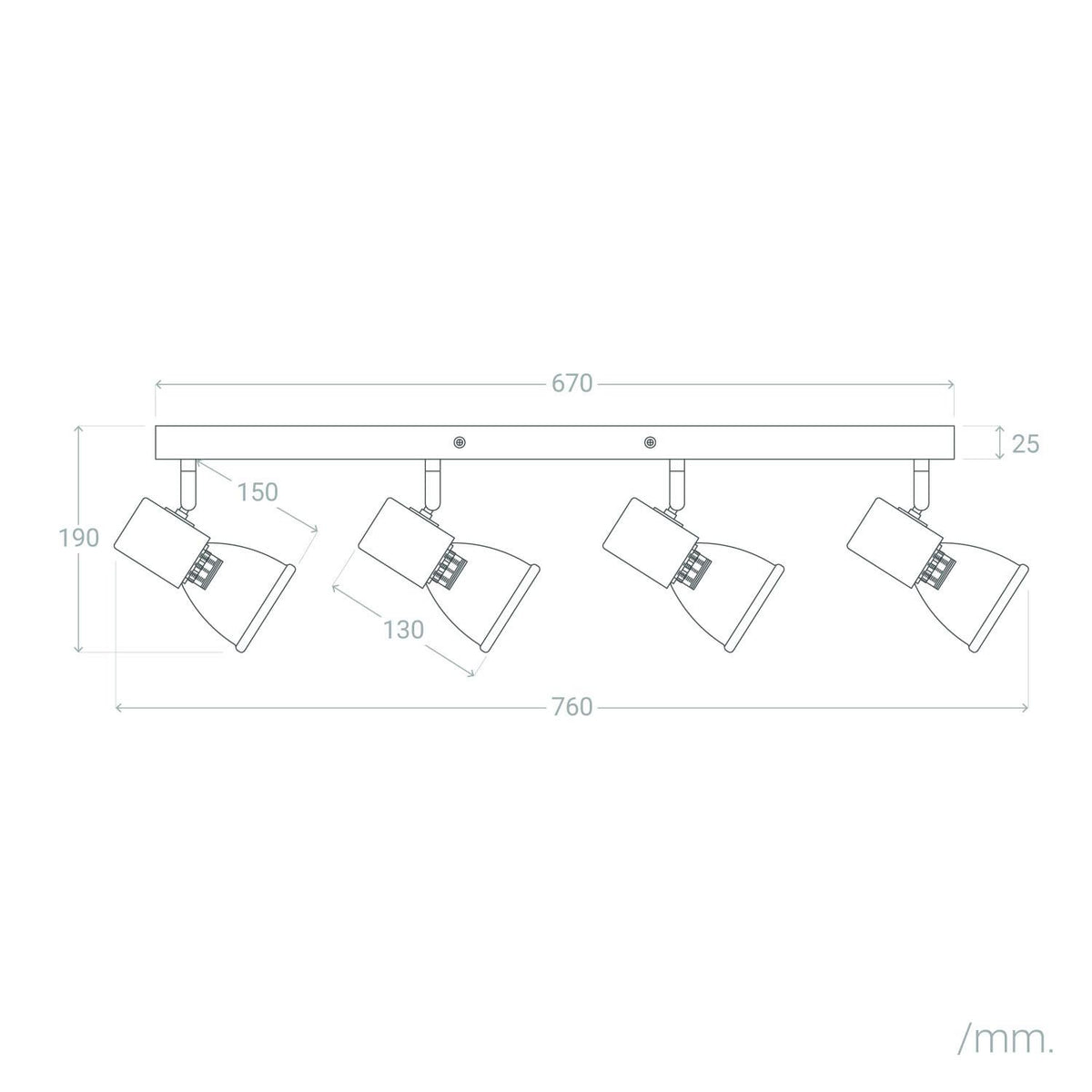Lámpara de Techo Madera y Metal 4 Focos Tautau