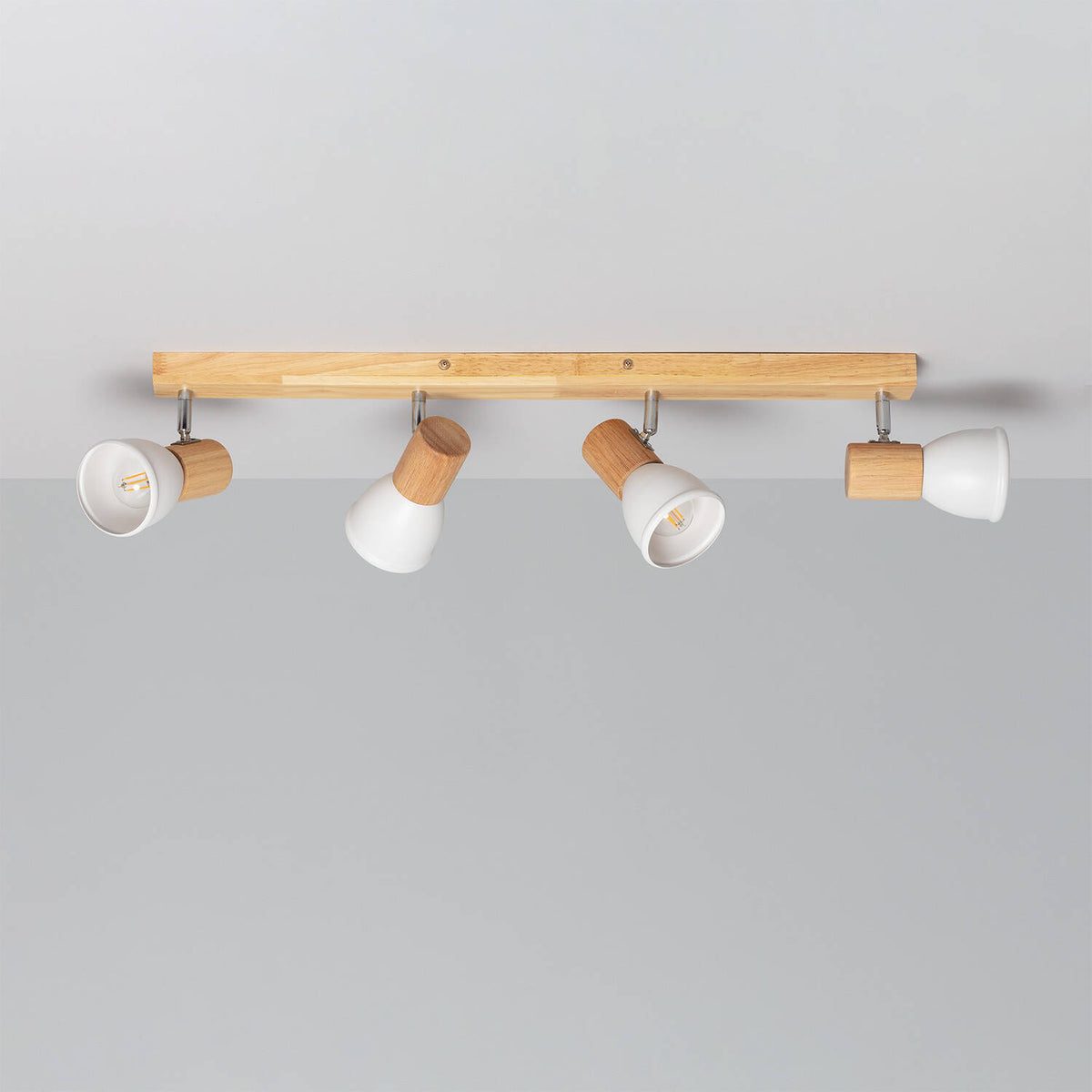 Lámpara de Techo Madera y Metal 4 Focos Tautau