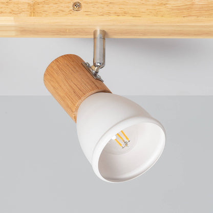 Lámpara de Techo Madera y Metal 4 Focos Tautau