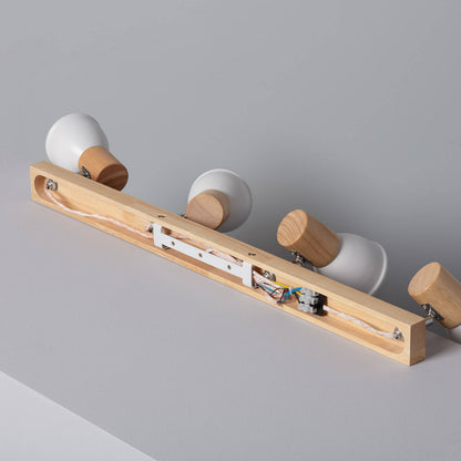Lámpara de Techo Madera y Metal 4 Focos Tautau