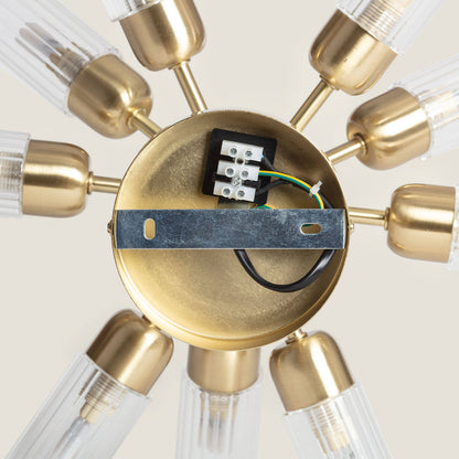 Lámpara de Techo Metal y Cristal 10 Focos Iraide