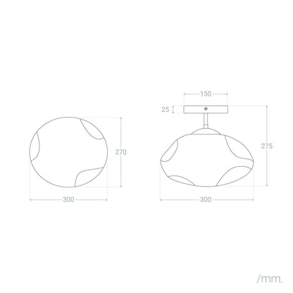 Lámpara de Techo Metal y Cristal Halych