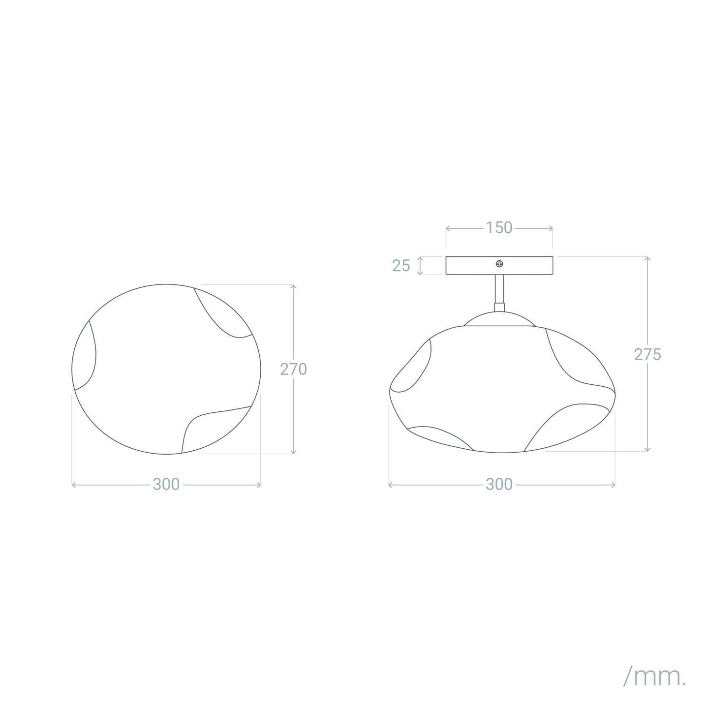Lámpara de Techo Metal y Cristal Halych