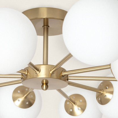 Lámpara de Techo Metal y Cristal Moonlight Brass 10 Focos