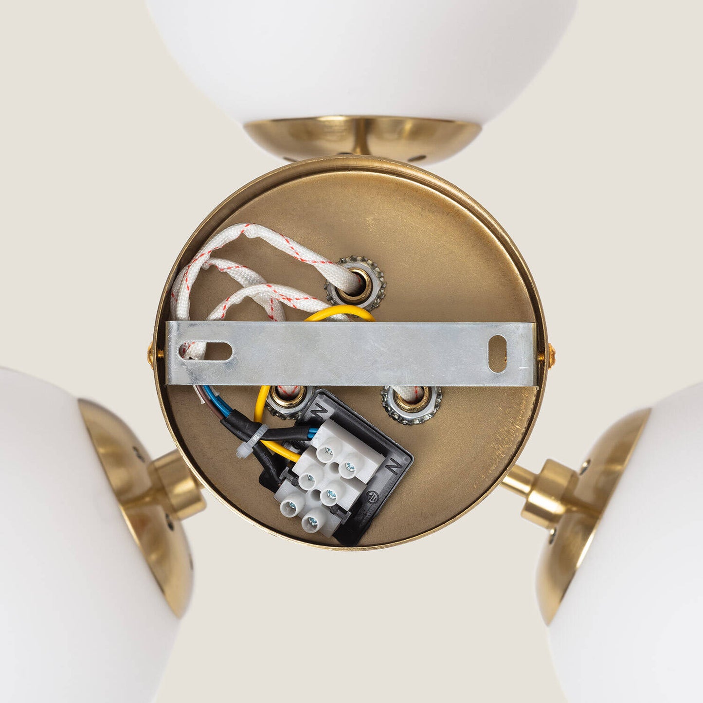 Lámpara de Techo Metal y Cristal Moonlight Brass 3 Focos