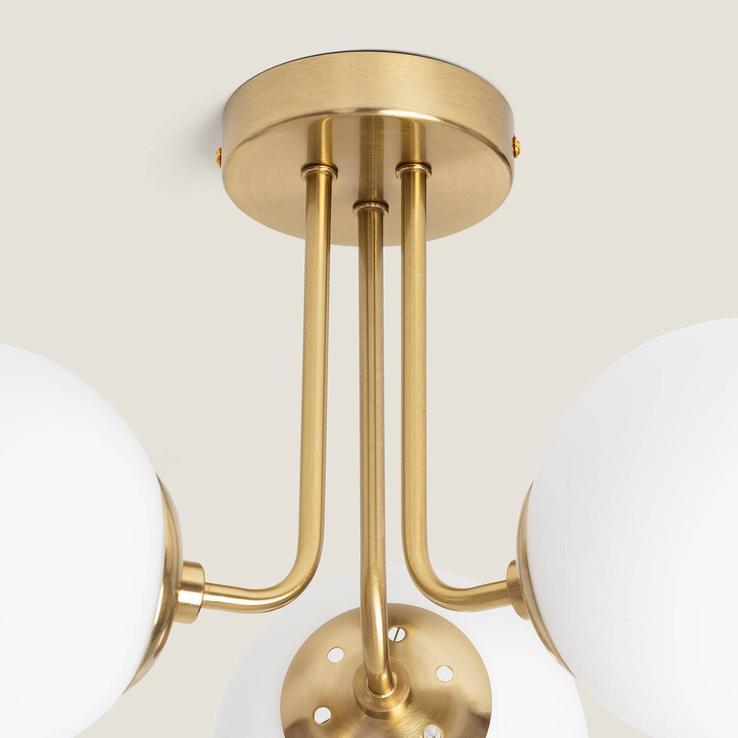 Lámpara de Techo Metal y Cristal Moonlight Brass 3 Focos