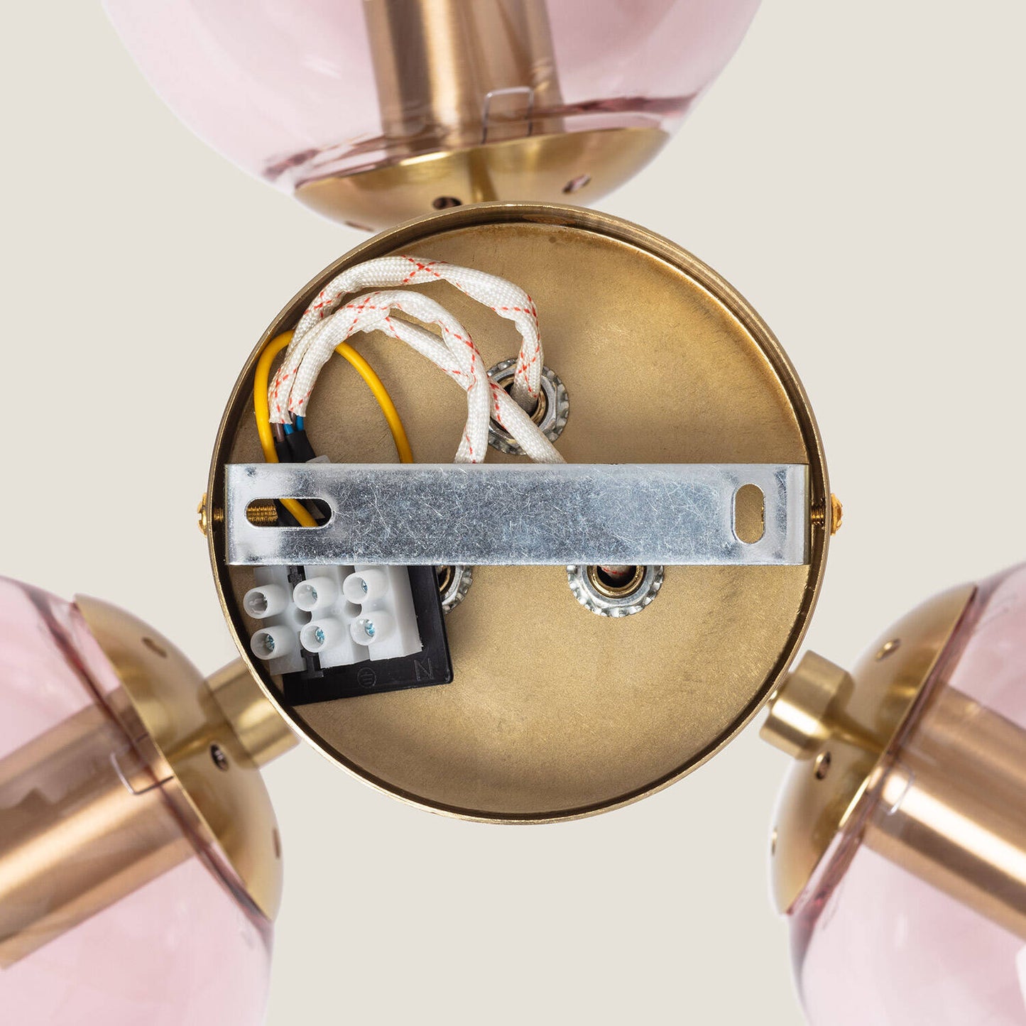 Lámpara de Techo Metal y Cristal Moonlight Brass 3 Focos