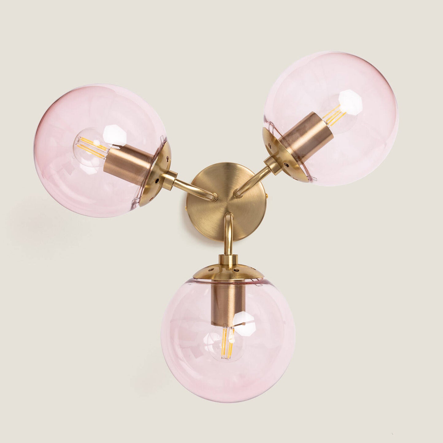 Lámpara de Techo Metal y Cristal Moonlight Brass 3 Focos