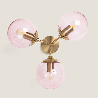 Lámpara de Techo Metal y Cristal Moonlight Brass 3 Focos